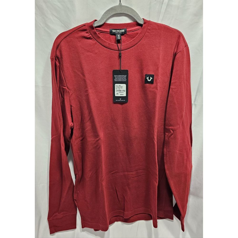 NWT TRUE RELIGION, Men's Red Long Sleeve Shirt, Medium